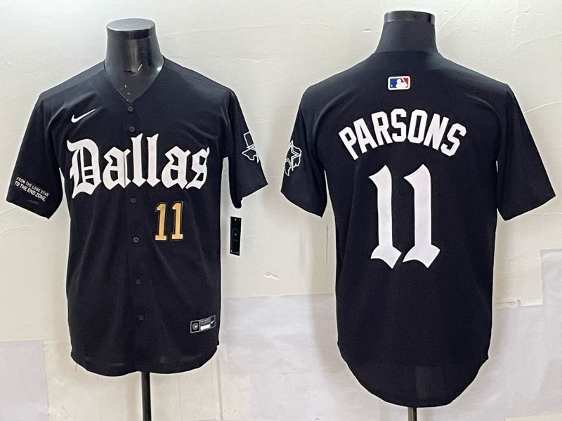 Men 2025 Nike Dallas Cowboys #11 Parsons Black 5th generation Joint Name Limited NFL Jersey 013->dallas cowboys->NFL Jersey